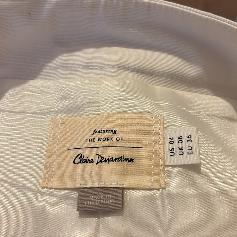 Anthropologie Claire Desjardins A-line skirt with watercolor pattern. Size 4 - Picture 6 of 8